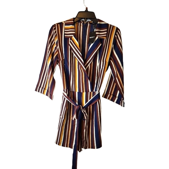 NWT Forever 21 Jumpsuit/Romper stripes Large - Picture 6 of 15